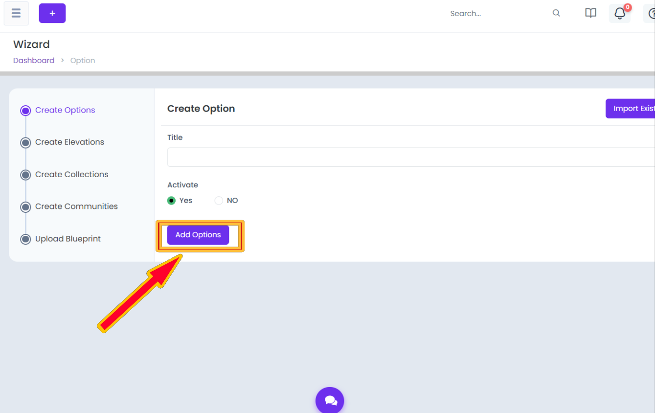Create New Option