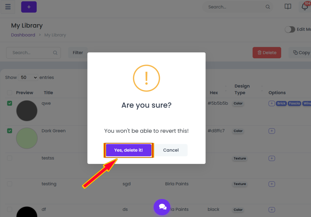 Delete Confirmation
